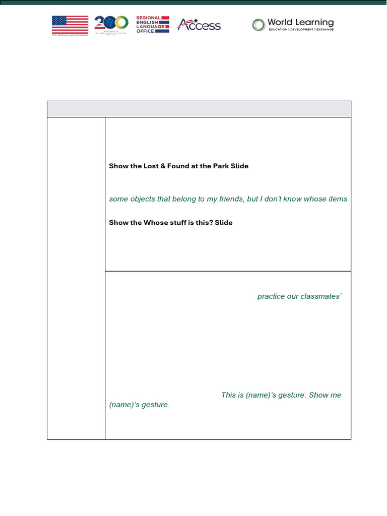 Module 3 - Communicative Lesson Plan-Teacher Guide-1 | PDF | Learning ...
