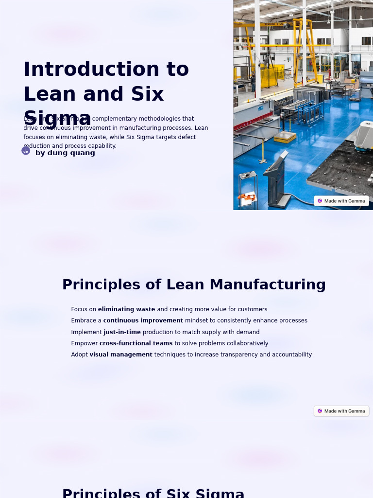 Introduction to Lean Six Sigma | PDF | Lean Manufacturing | Six Sigma