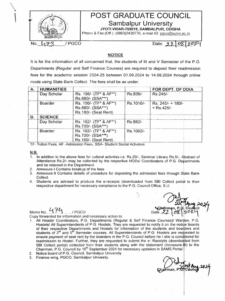Readmission of M.A 3rd Sem (2023-25) Batch | PDF