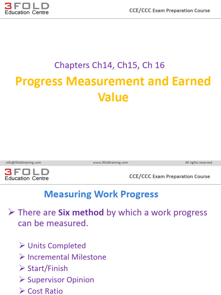 CCE/CCC Exam: Progress Measurement Methods | PDF | Technology & Engineering