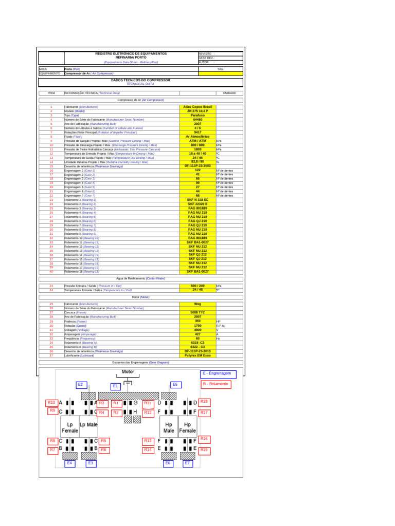 Technical Data for Air Compressor | PDF | Gases | Gas Technologies