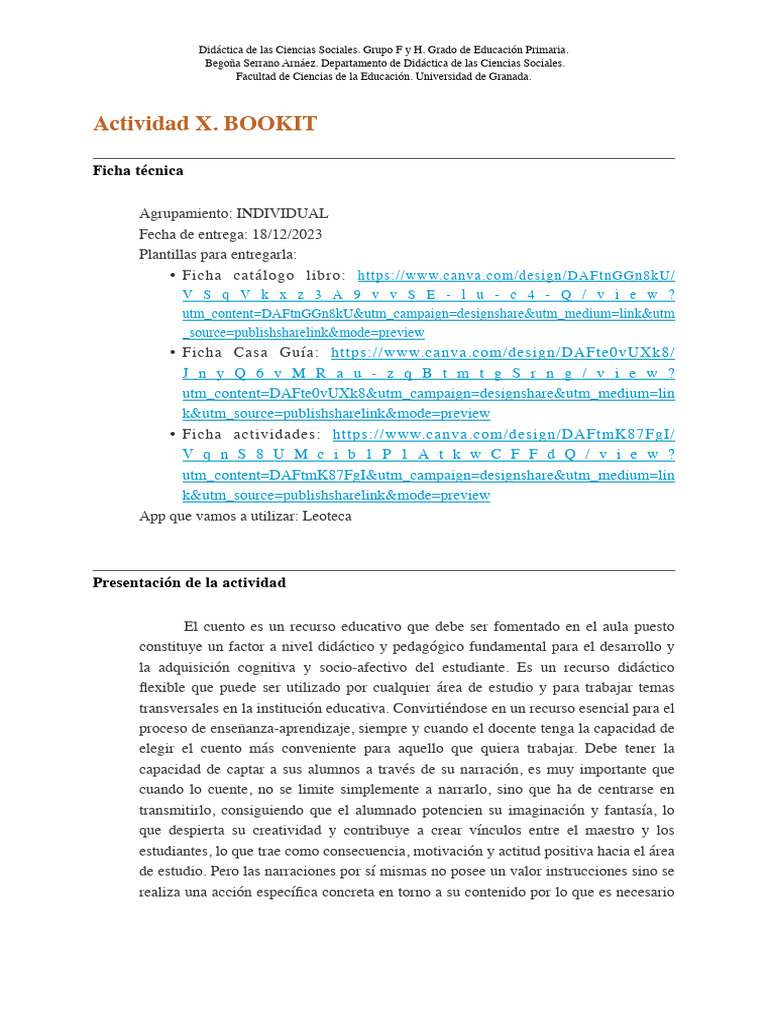 Actividad Bookit Pdf