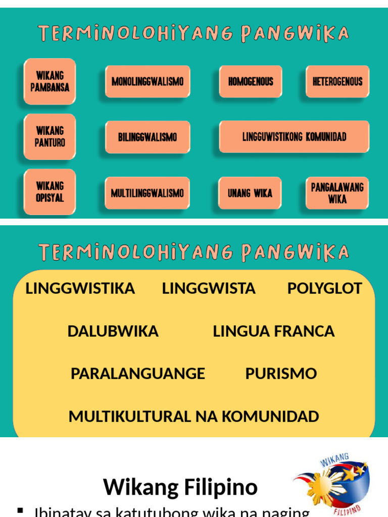 Part 2 Terminolohiya at Antas NG Wika | PDF