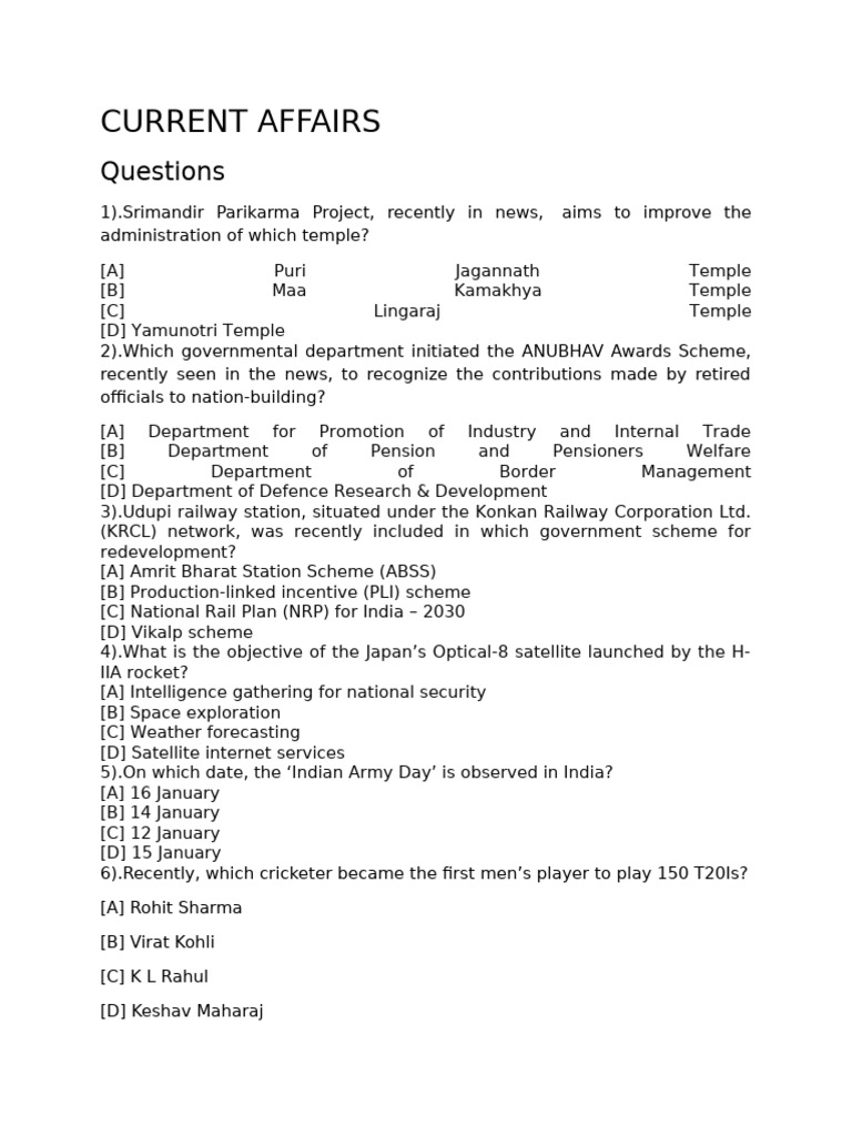Gk Current Affairs Pdf
