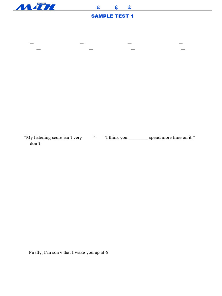 Sample Test 1 (2025 Format) | PDF