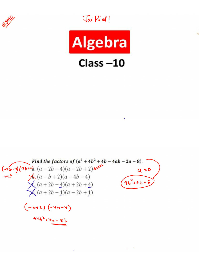 Algebra 10 Qa | PDF