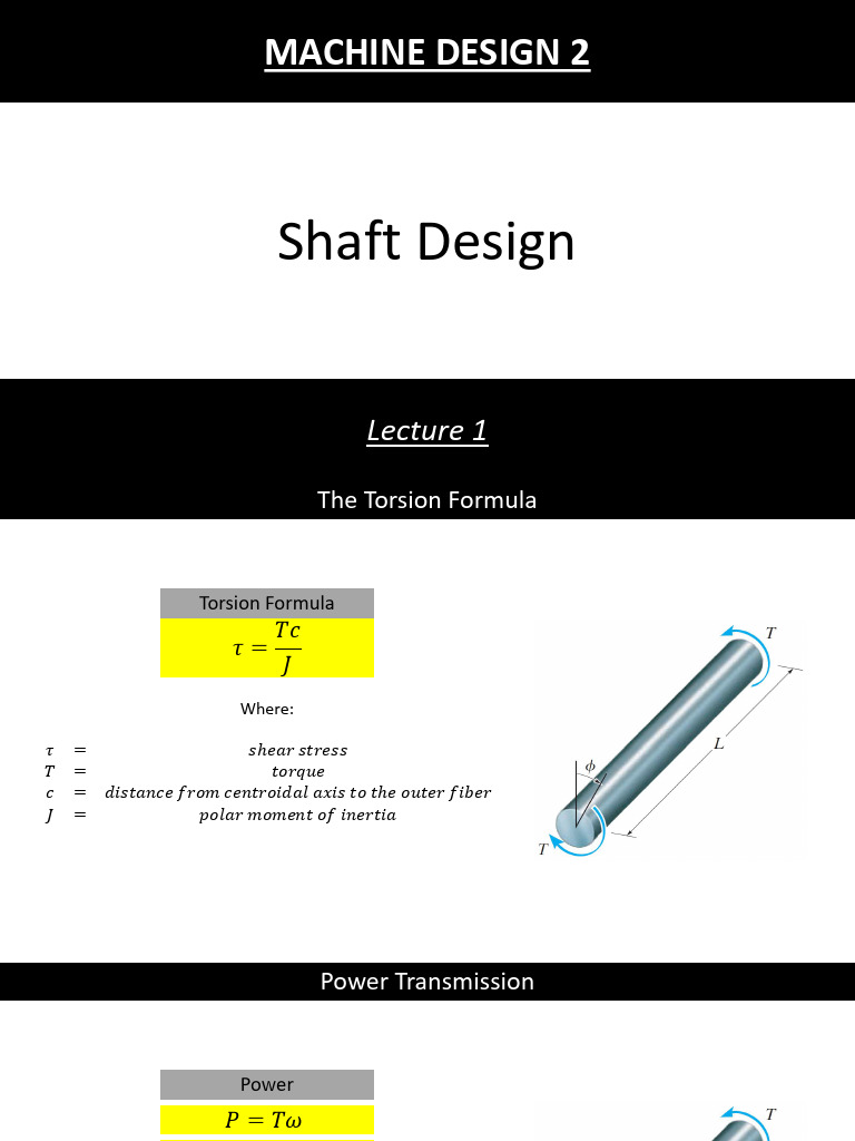 Machine Design 2 - Lecture 1 - Shaft Design | PDF