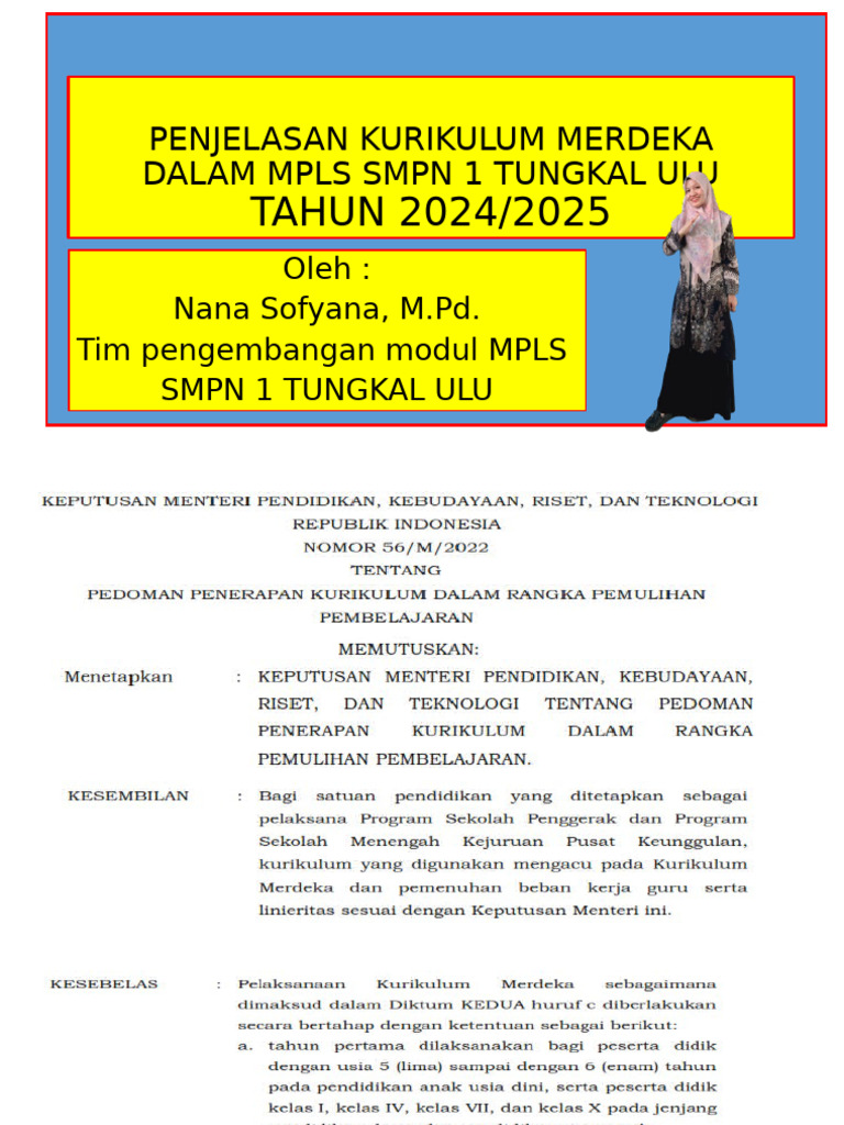 Materi-Kurikulum-Merdeka-Mpls SMPN 1 Tungkal Ulu | PDF