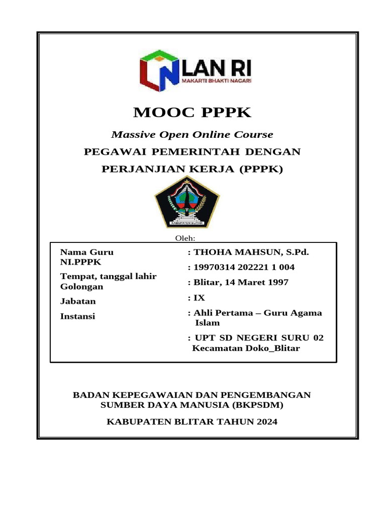 MOOC PPPK: Pembelajaran ASN 2024 | PDF | Indonesia | Politics