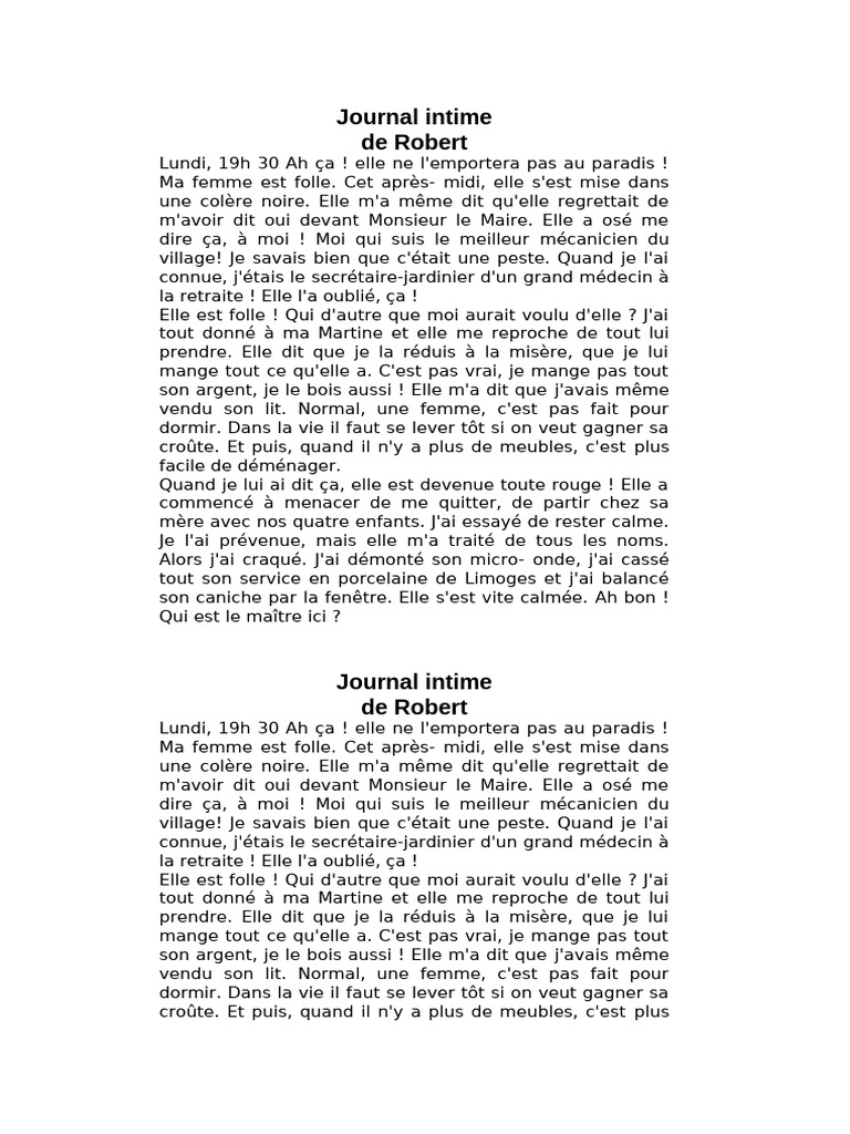 Journal Intime Pdf – Exemple De Journal Intime Pdf – QEQRW