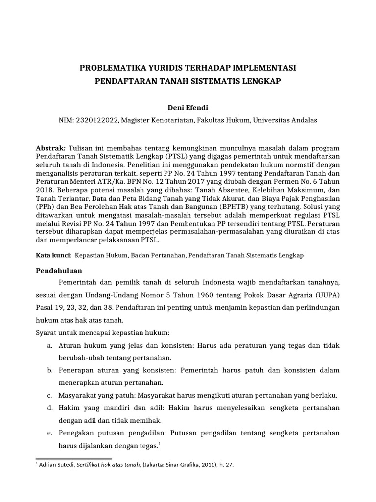 Problematika Yuridis Terhadap Implementasi | PDF