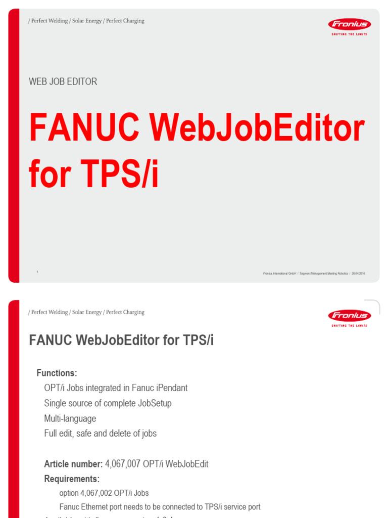TPSi Fanuc Webjobeditor | PDF