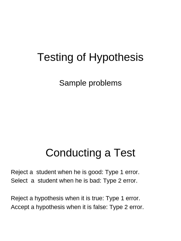 Testing of Hypothesis N | PDF