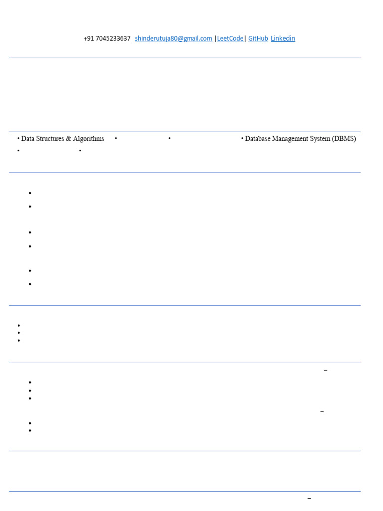 Resume New | PDF | My Sql | Career & Growth