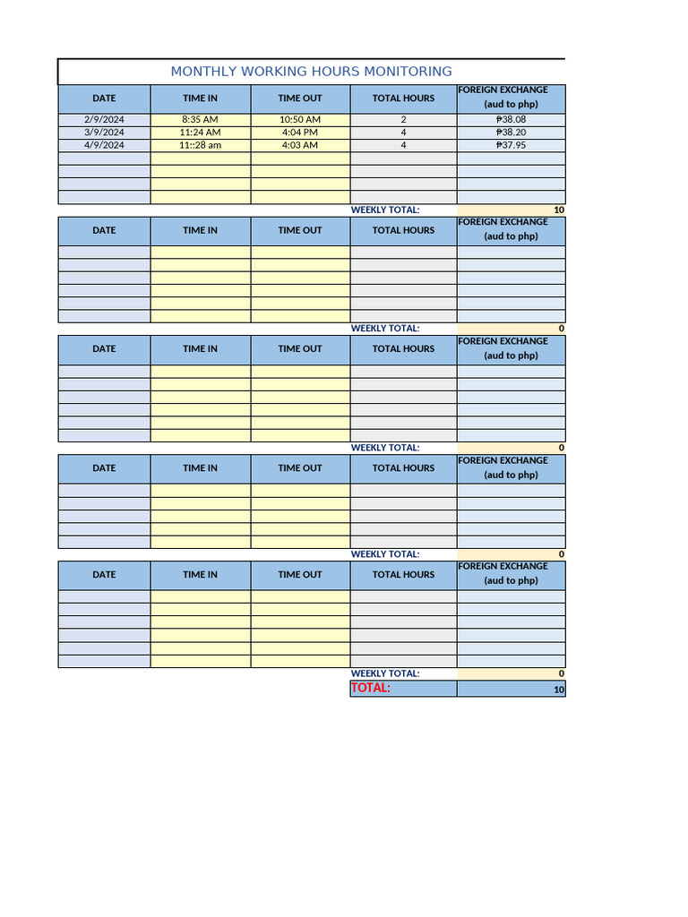 Working Hours Monitoring | PDF