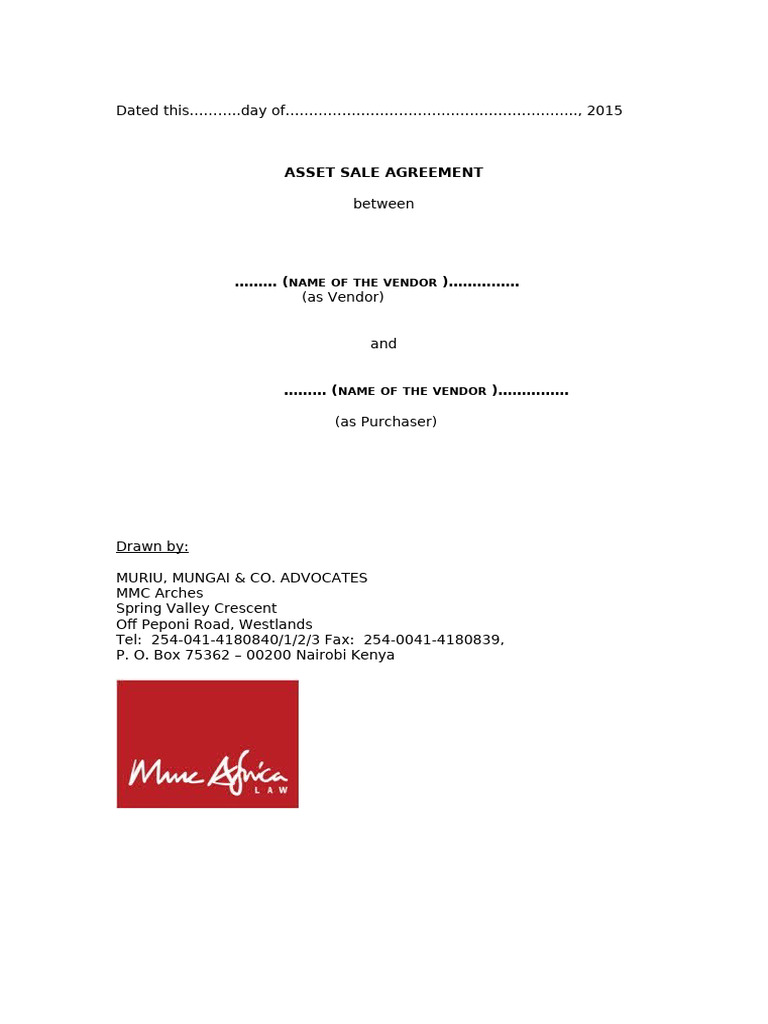 Asset Purchase Agreement | PDF