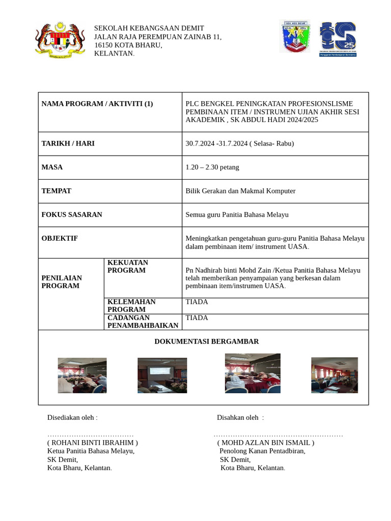 One page report skd literasi 2024 sekolah autorecovered pdf