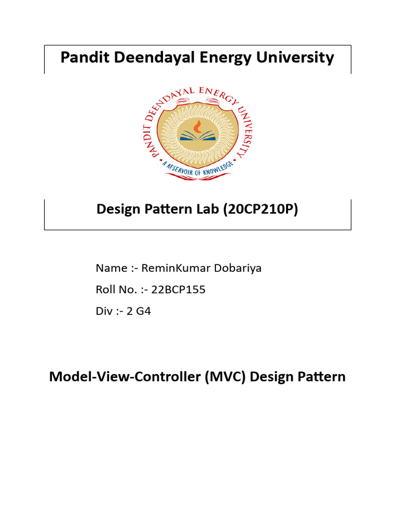 MVC Design Pattern | PDF