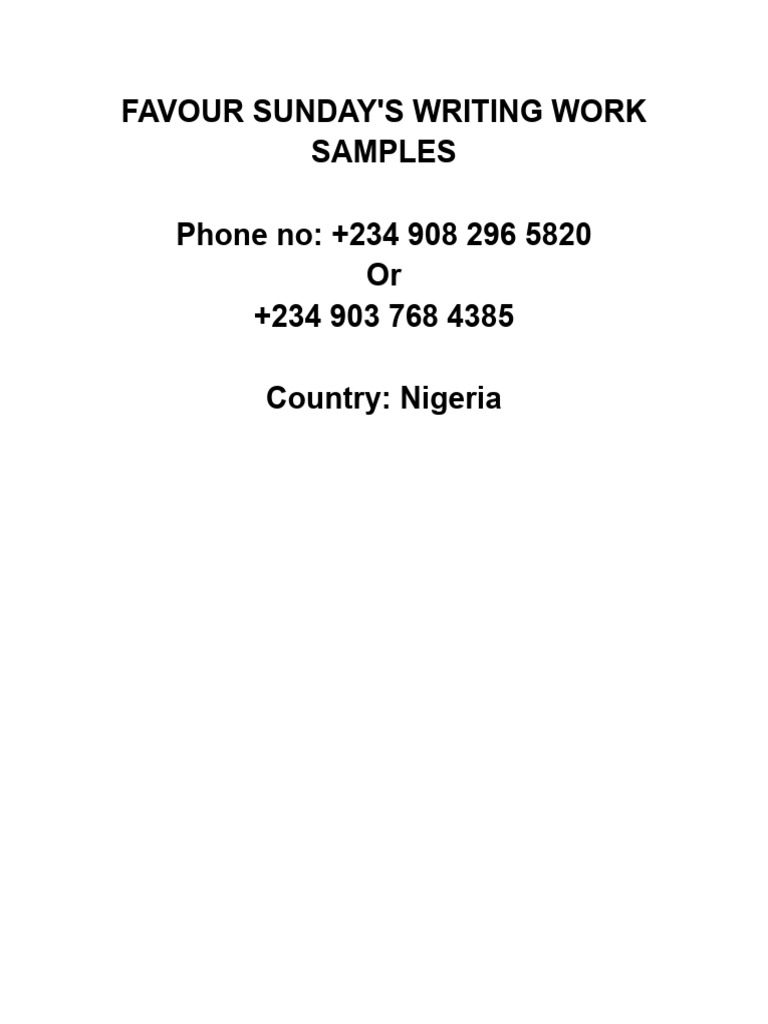Writing Samples | PDF