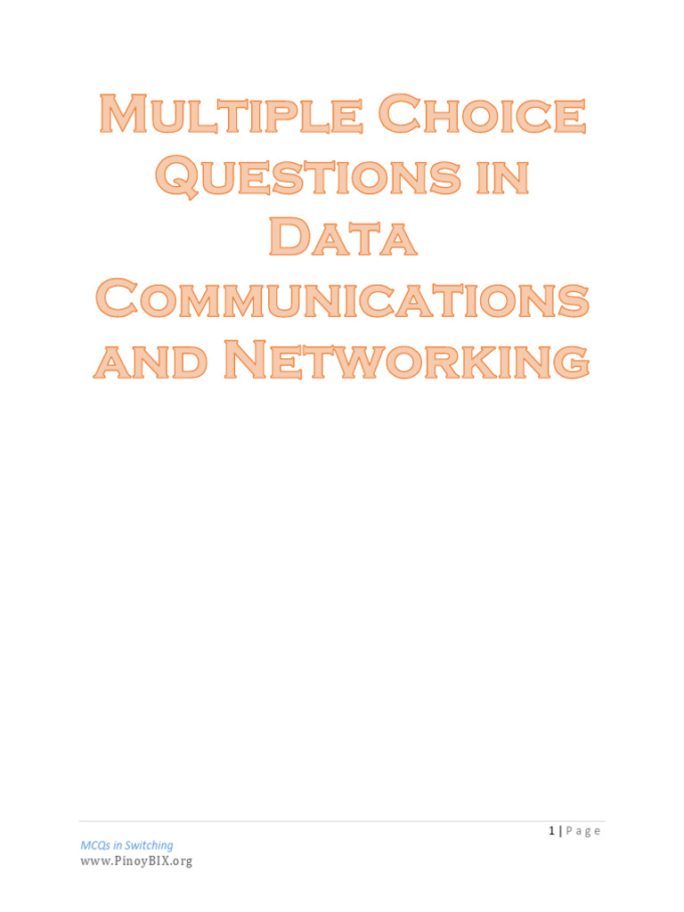 Switching MCQs for Data Communications | PDF | Network Protocols ...