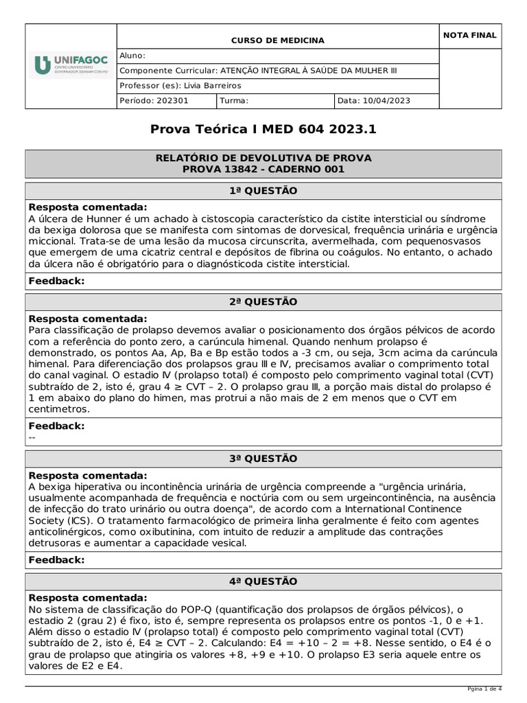 Devolutiva Da Prova Tipo 1 Pdf