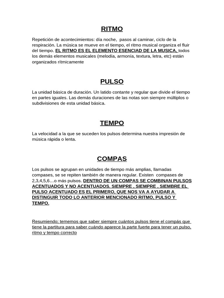Ritmo, Pulso Compas.. | PDF