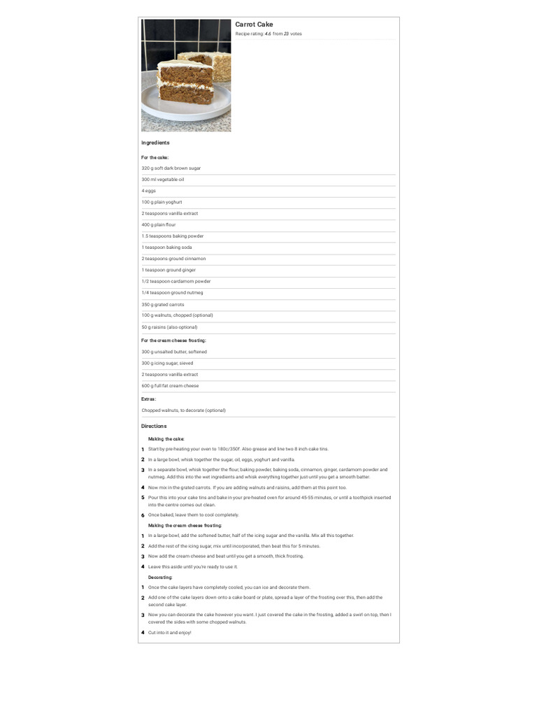 Carrot Cake - Ash Baber | PDF