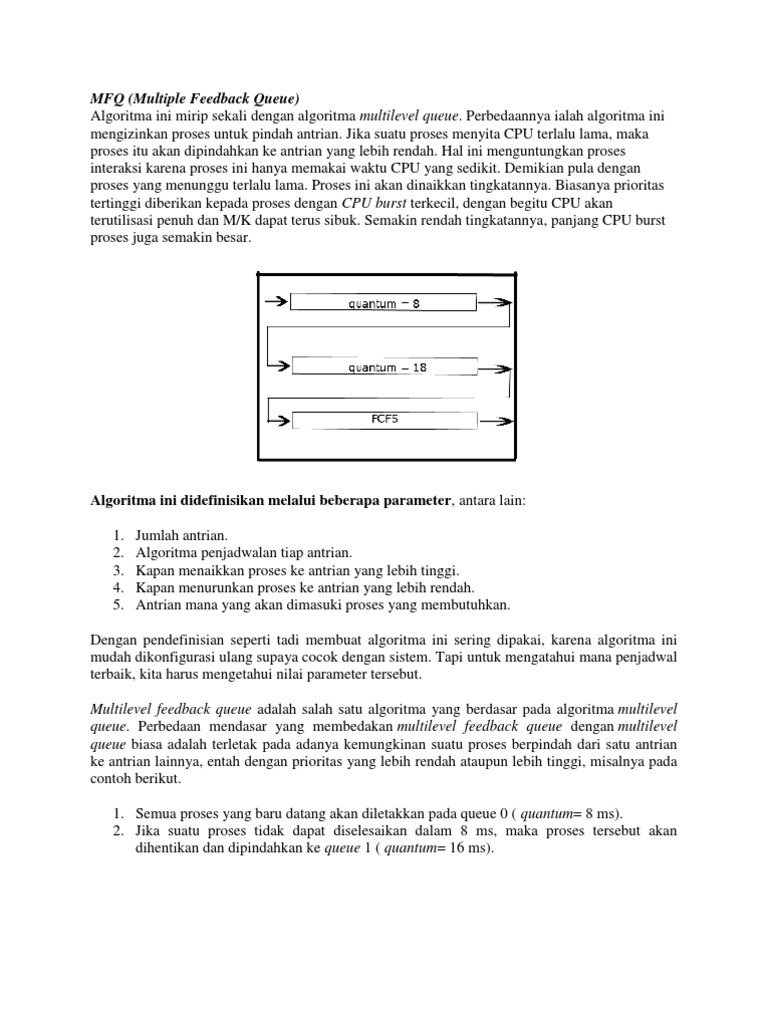 Algoritma Multilevel Feedback Queue | PDF