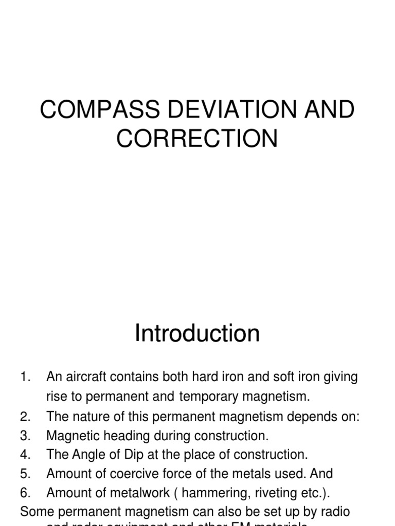 Compass Deviation and Correction Compass Navigation