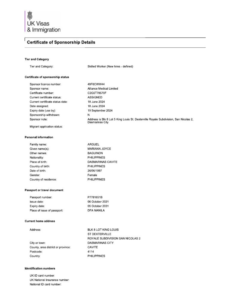 Assigned CoS With Sponsored Note PDF | PDF