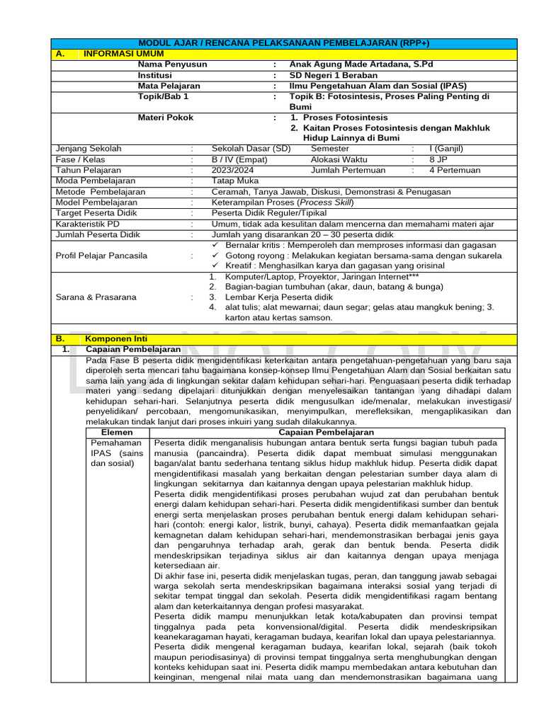 Modul Ajar IPAS 3 | PDF