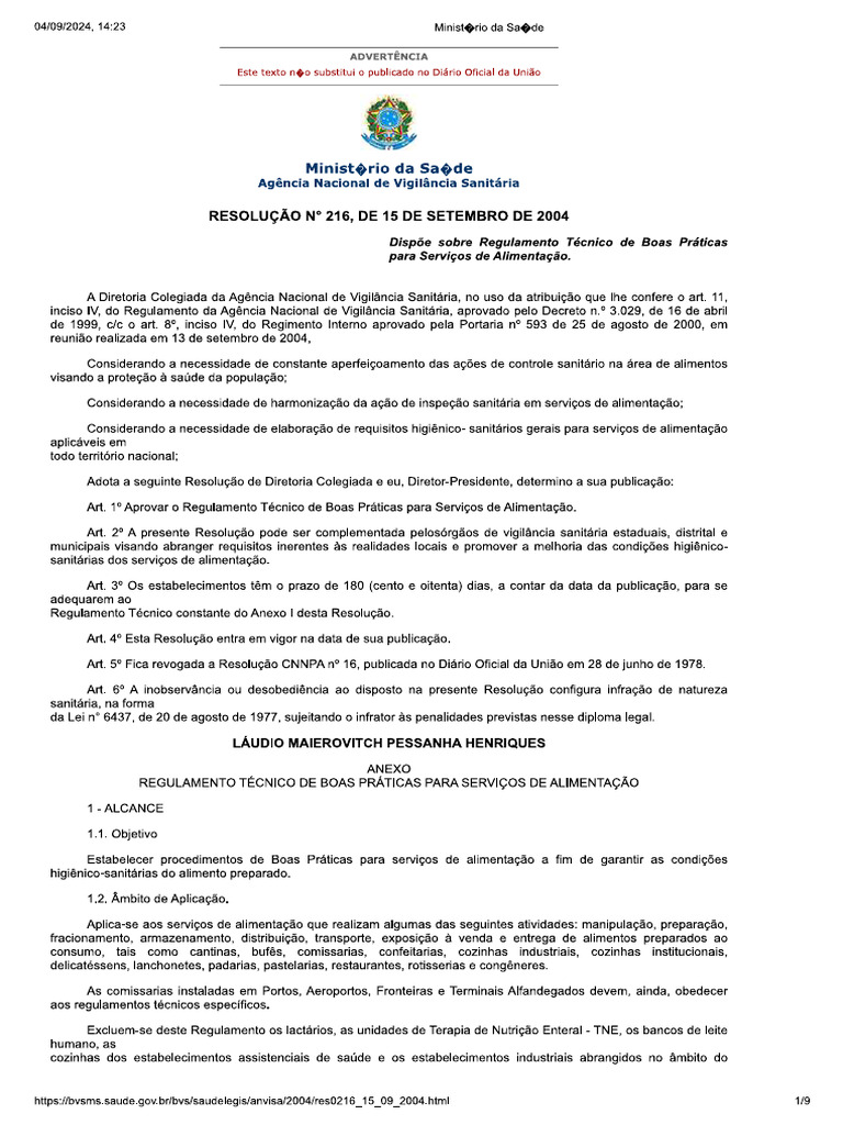 RDC 216 | PDF