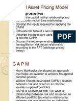 Capital Asset Pricing Model: Learning Objectives