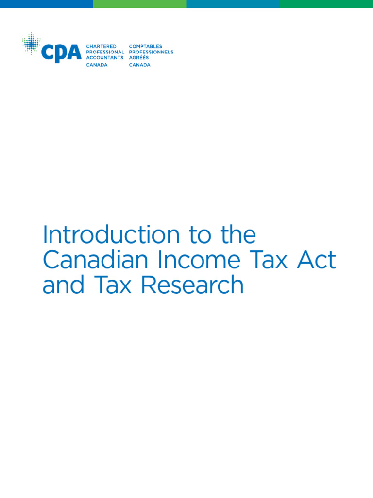 ORC2 - Introduction To The Canadian Income Tax Act and Tax Research | PDF
