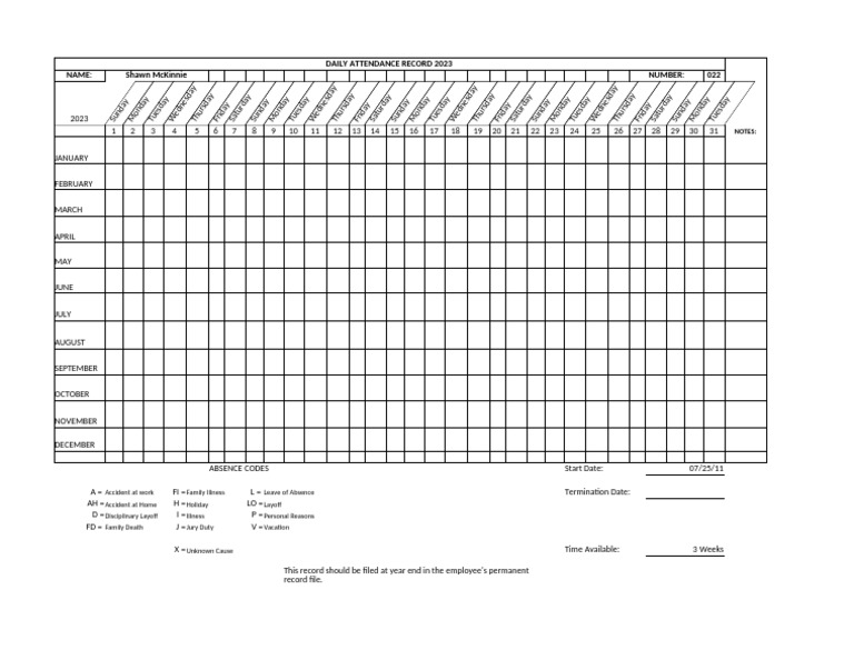 Free Employee Calendars
