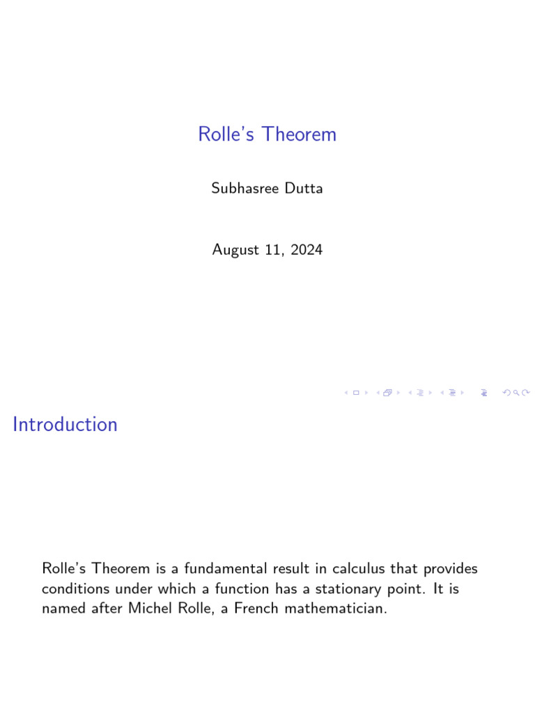 Rolles Theorem | PDF