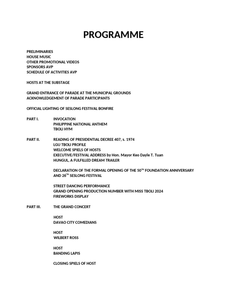 Grand Opening Salvo 2024 - Programme | PDF