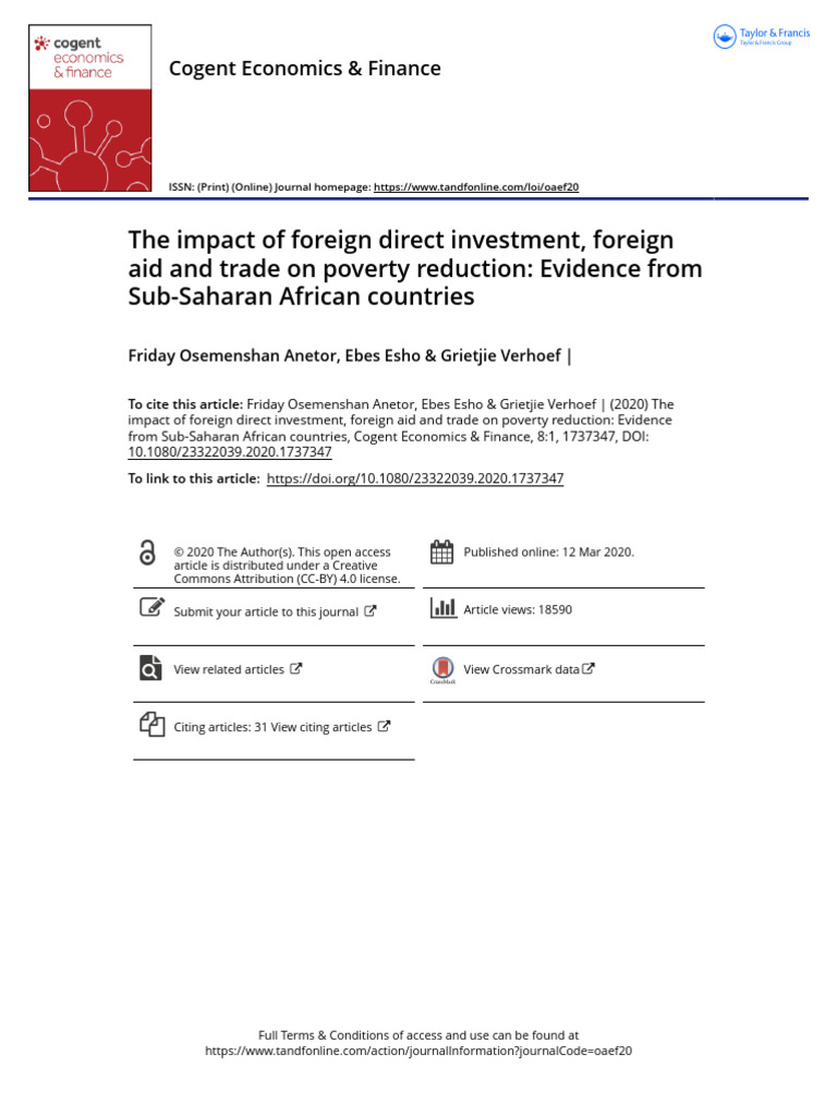 The Impact of Foreign Direct Investment Foreign Aid and Trade On ...