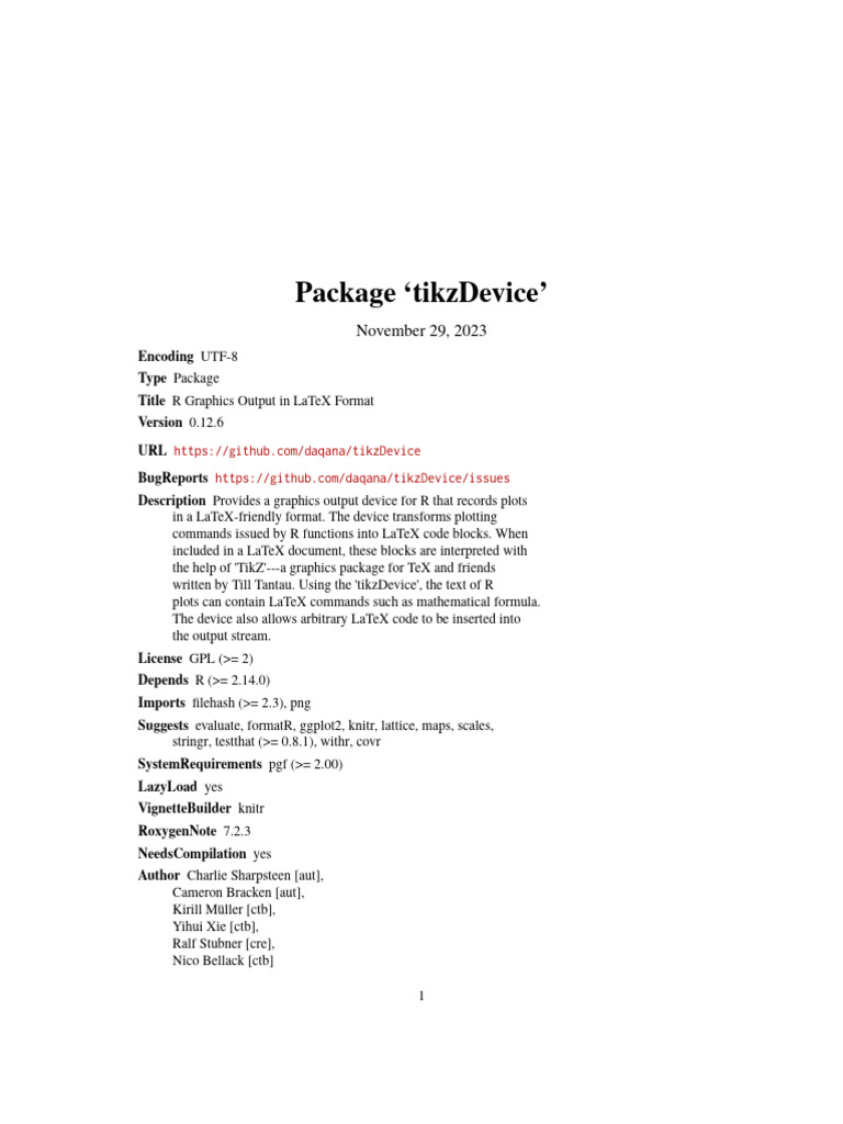 Tikz Device | PDF