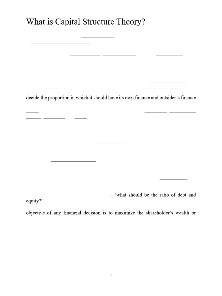 what-is-capital-structure-theory-note-pdf
