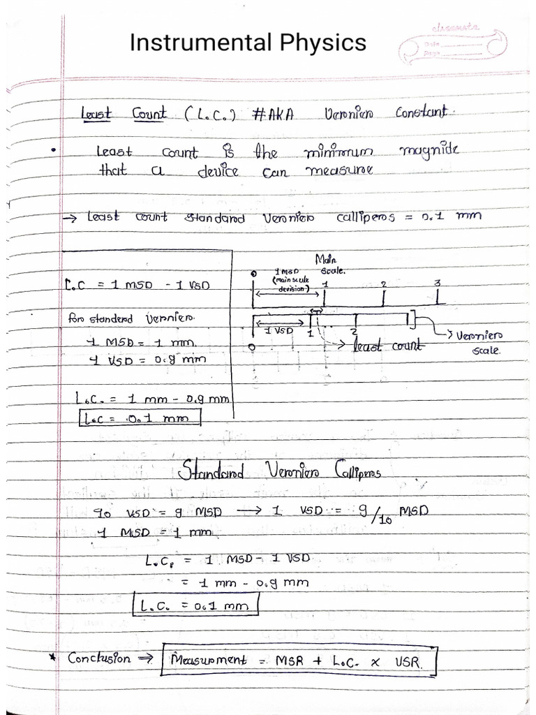 Vernier Caliper and Screw Gauge | PDF