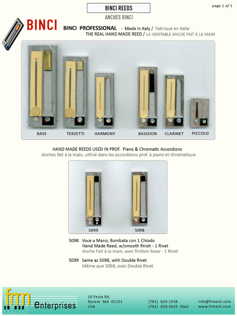 Binci Reeds | PDF