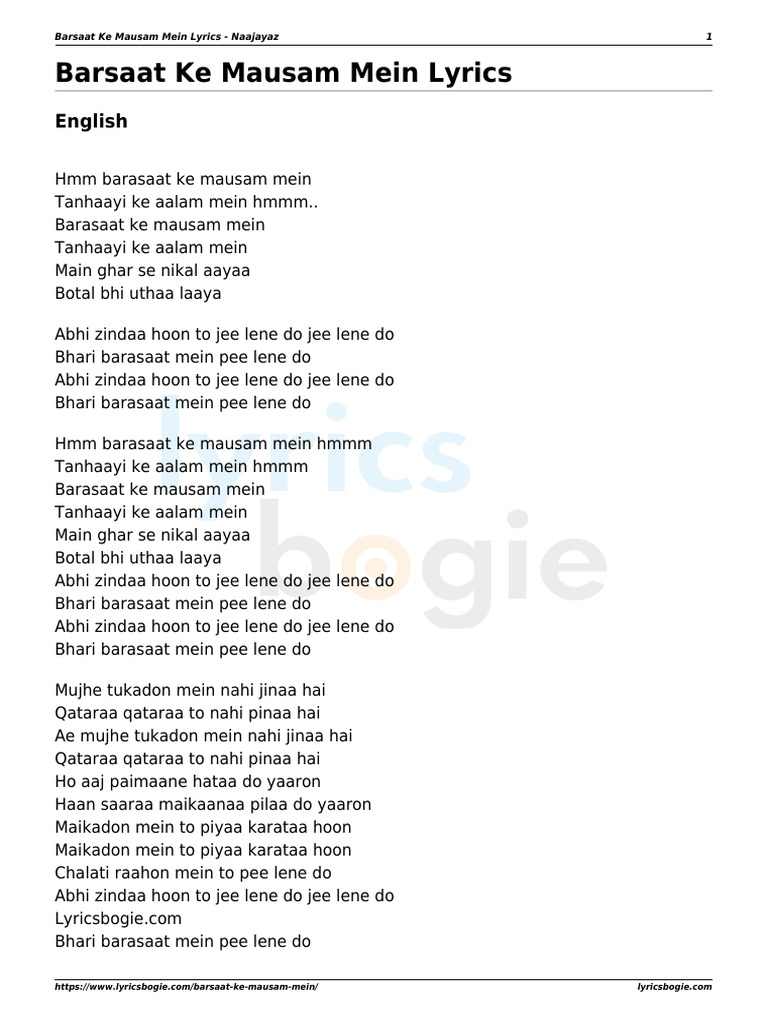 Barsaat Ke Mausam Mein | PDF