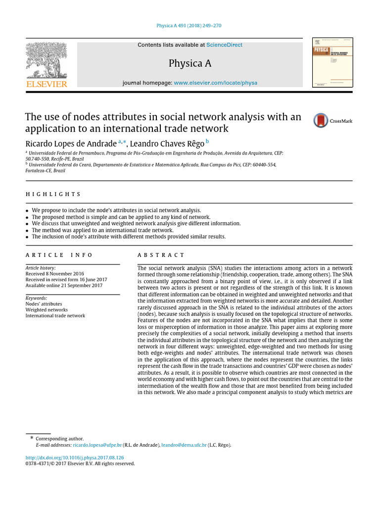 The Use of Nodes Attributesin Social Networks | PDF