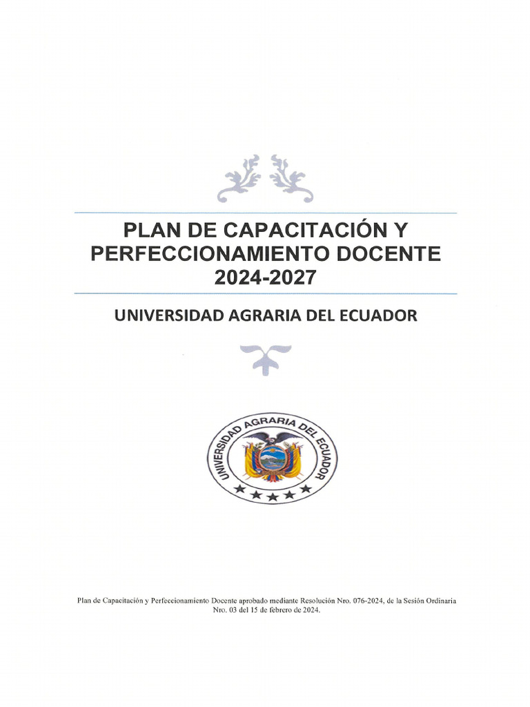 Plan de Capacitacion Docente 2024 2027 | PDF