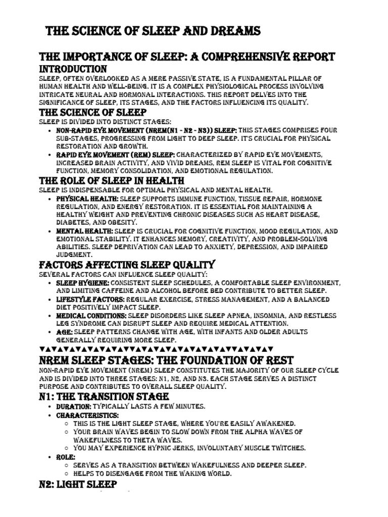The Science of Sleep and Dreams | PDF
