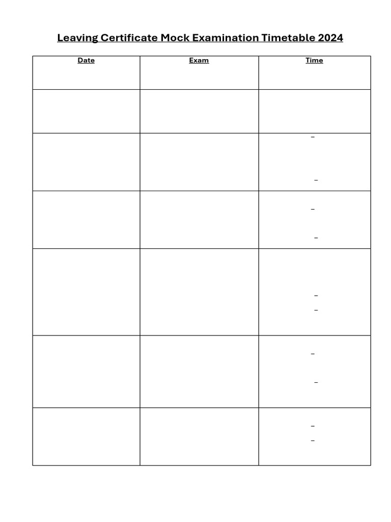 LC Timetable 24 | PDF | Qualifications