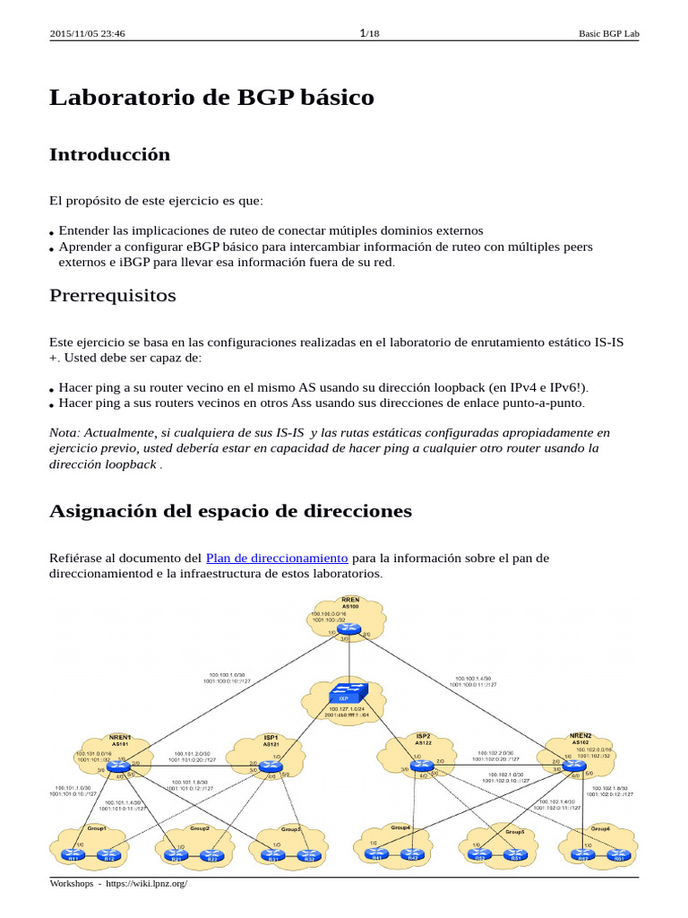 Laboratorio Básico de Configuración BGP | PDF | Ip Address | I Pv6