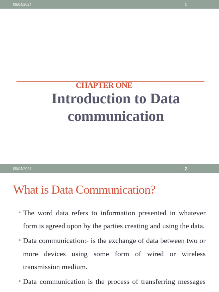 Data Communication Class Lecture | PDF