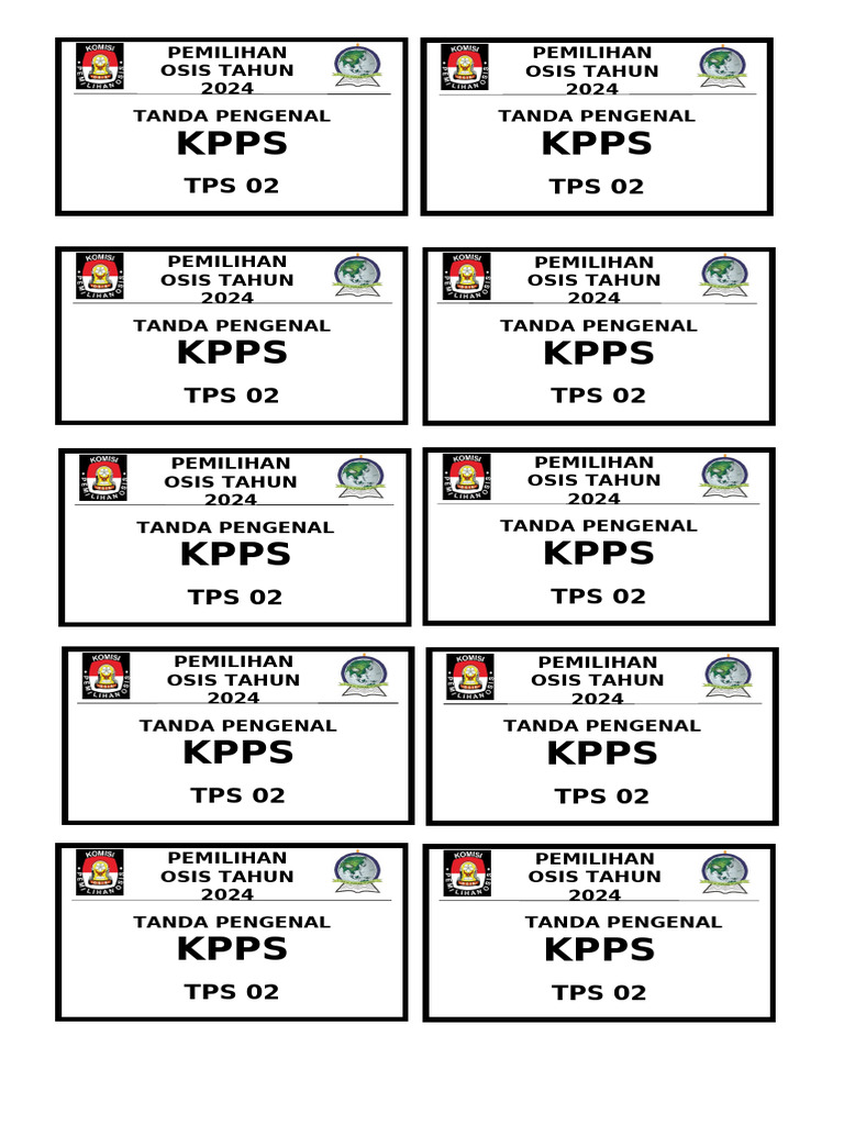 Kartu Peserta KPPS | PDF